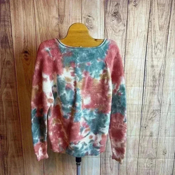 Lou & Grey Tie Dye Purled Knit Scoop Neck Sweater Size XS - Picture 6 of 8